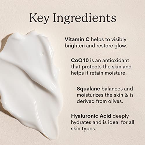 FLEUR & BEE Brightening Moisturizer | Clean, 100% Vegan | Anti Aging, Wrinkle Cream with Vitamin C | Wrinkles, Hyperpigmentation & Dark Spot Corrector for Face | Cr?me de la Cream 1.5 oz