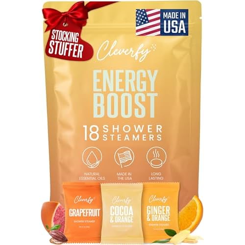 Cleverfy Citrus Shower Steamers Aromatherapy ? Stocking Stuffers for Teen Girls, Women and Wife ? Christmas Gifts for Teens and Women ? White Elephant Gifts for Adults ? 18 Tablets