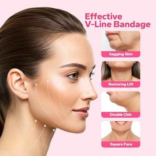 V-Face Slimming Strap, V Line Lifting Mask, Chin Strap for Sleeping, Reusable V Shaped Belt, Double Chin Reducer, Firms and Lifts Facial Contours, Jaw Exerciser, Chin Up Patch