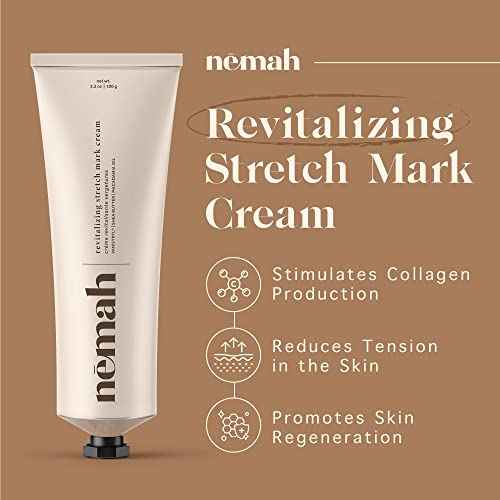 Nemah - Stretch Mark Cream for Pregnancy - Pregnancy Stretch Mark Prevention & Reduction, Postpartum Stretch Mark Cream with Vanistryl, Shea Butter, & Macadamia Oil - Vegan & Cruelty-Free - 3.5 oz.