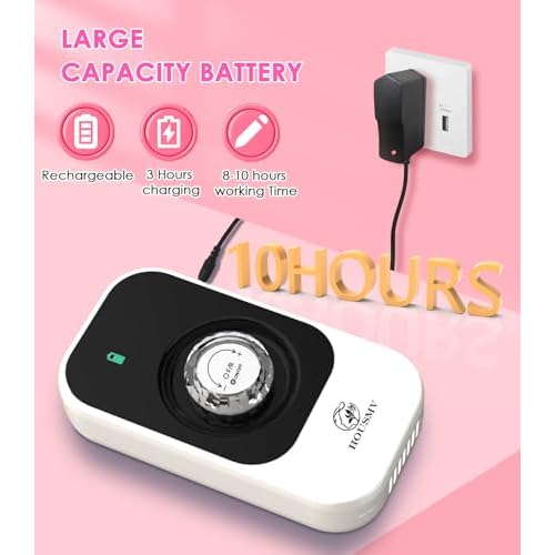 Portable Nail Drill Electric File: 40000RPM Professional Rechargeable Nail E-File Machine, Cordless Nail Drill with Bits & Base for Acrylic Nails Remove Nail Gel Polish Manicure for Salon Home, White