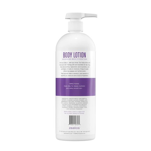 Zealios Advanced Hydration Body Lotion for Dry Skin 32oz - Deep Hydration Formula, Skincare Moisturizer with Vitamins & Antioxidants, Non-Greasy Lotion, Light Papaya & Lychee Scent