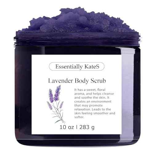 Lavender Body & Foot Scrub 10 oz - A blend of lavender essence, shea butter, and coconut oil for a fragrant journey to a serene countryside - The best stocking stuffer.