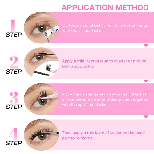 CALAILIS Lash Glue, Cluster Lash Glue, Lash Extension Glue, Super Strong Hold 48 Hours Long Lasting Eyelash Glue for Lash Cluster, Waterproof, Non-Irritating, Fast Drying Lash Glue, 2Pack