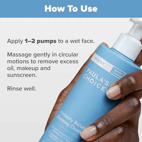 Paula's Choice RESIST Perfectly Balanced Foaming Facial Cleanser, Face Cleanser with Hyaluronic Acid & Aloe, Anti-Aging Face Wash, Large Pores & Oily Skin, Fragrance-Free, 6.4 Fl Oz