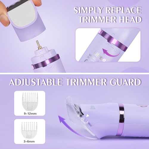 Ufree Bikini Trimmer Electric Razors for Women, Rechargeable Pubic Body Hair Trimmer Electric Shaver for Legs Body Hair, Bikini Shaver IPX7 Waterproof, Gifts for Women, Purple