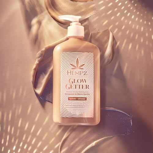 Hempz Glow Getter Body Lotion, Hydrating Moisturizer with Shimmer, 17 oz.