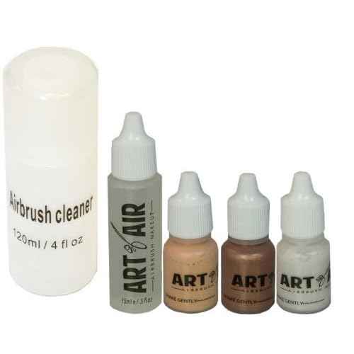 MEDIUM Complexion Professional Airbrush Cosmetic Makeup System / 4pc Foundation Set with Blush, Bronzer, Shimmer and Primer Makeup Airbrush Kit