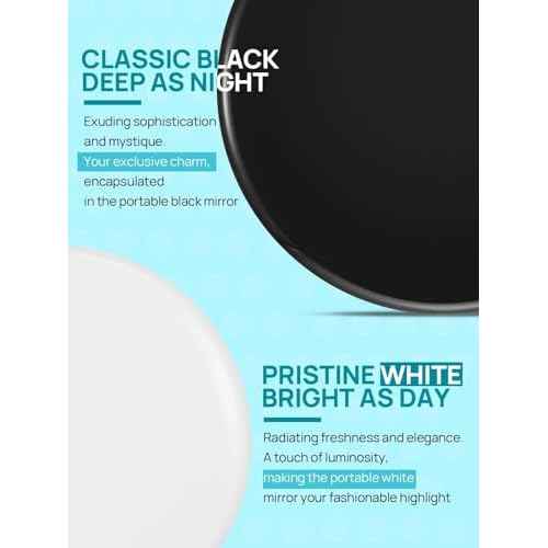 Compact Mirror for Purses,1X/20X Magnifying Mirror,3-inch Pocket Size Small Mirror for Travel and Makeup,Round Black