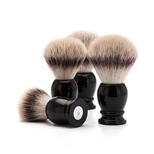 MÜHLE Classic Black Large Silvertip Fiber Shaving Brush - Synthetic Luxury Shave Brush for Men, Rich Lather