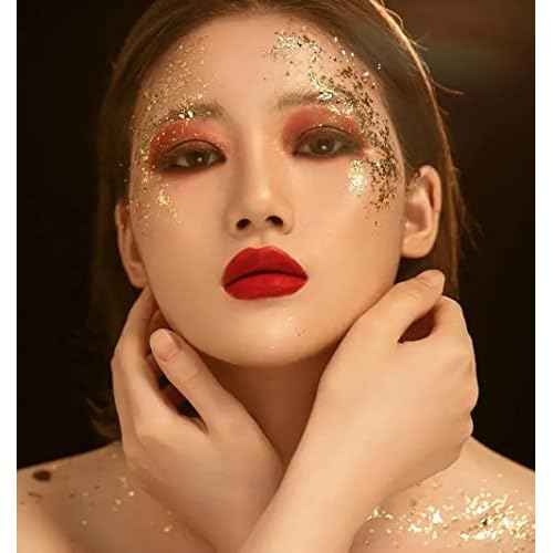 Mysense Gold Body Glitter Gel,Face Hair Glitter Makeup,Music Festival Rave Accessories,Chunky Mermaid Glitter Sequins,Sparkling Face Paint for Women Girls,30g