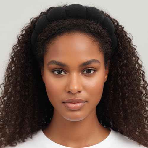 2 Pack Spa Headband for Washing Face, Cute Puffy Bubble Skincare Headband, Soft Terry Cloth Makeup Hair Band for Women Getting Ready Routine