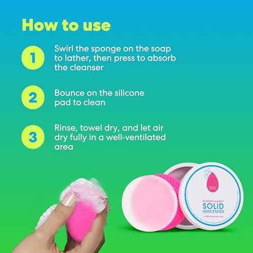 beautyblender Blendercleanser Tool Scrub Solid Cleanser ? Unscented Makeup Sponge & Brush Cleansing Bar ? Hand, Sponge, and Brush Cleanser, Removes Makeup & Buildup, Travel-Friendly, 1 oz