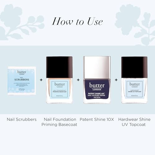 Butter LONDON Nail Polish Remover Pads, Nail Scrubbers - 2-in-1 Prep & Lacquer Remover Nail Wipes - Travel-Friendly Gel Fingernail Polish Remover - Cruelty-Free, Paraben-Free & Gluten-Free