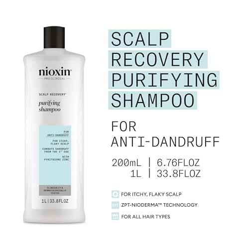 Nioxin Scalp Recovery Purifying Shampoo | For Dandruff and Itchy Scalp | With Pyrithione Zinc and Green Tea Extracts| 33.8 Fl oz.