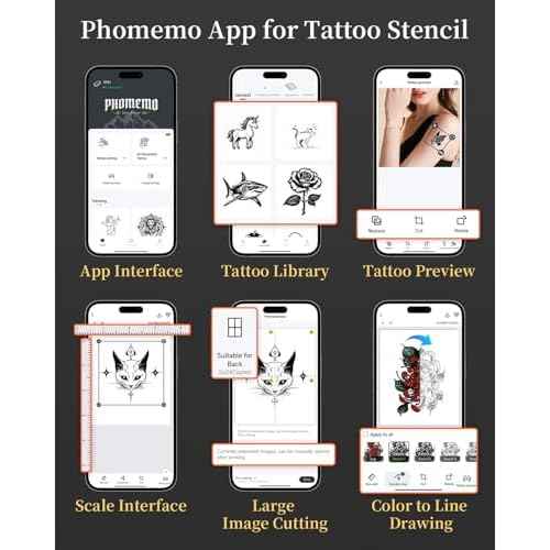 Phomemo TP31 Wireless Tattoo Stencil Printer with 30pcs Transfer Paper, Compatible with Phone & Tablet, Bluetooth Mini Thermal Tattoo Printer Machine for Artists & Beginners, for Halloween