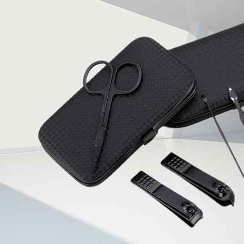 Manicure Set Personal Care Nail Clipper Kit Professional Manicure Pedicure Set Mens Accessories Personal Care Nail Grooming Present for Men Husband Boyfriend Parent, Black