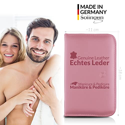 Manicure Set Women and Men ? 12-Piece Professional Grooming Kit with Premium Tools, Genuine Leather Case, and Exclusive Glass Nail File for Hand & Foot Care, German Quality