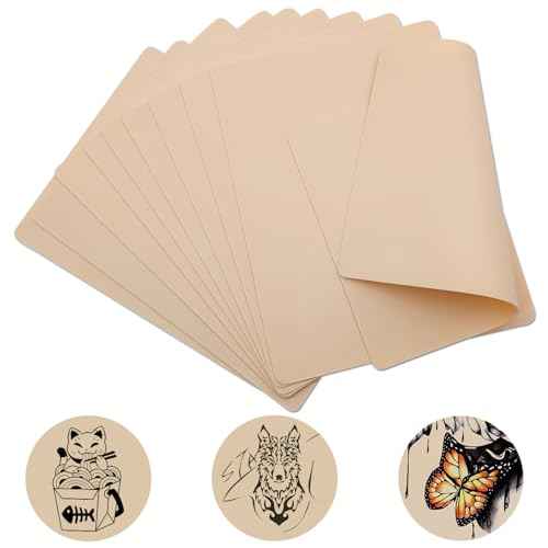 Fake Skin Tattoo Practice - Emalla 10Pcs Tattoo Skin Practice 7.4x5.6" Double Sides Fake Skin for Practicing and Tattooing, Soft Fake Skin Tattoo Practice for Beginners and Artists Tattoo Kit