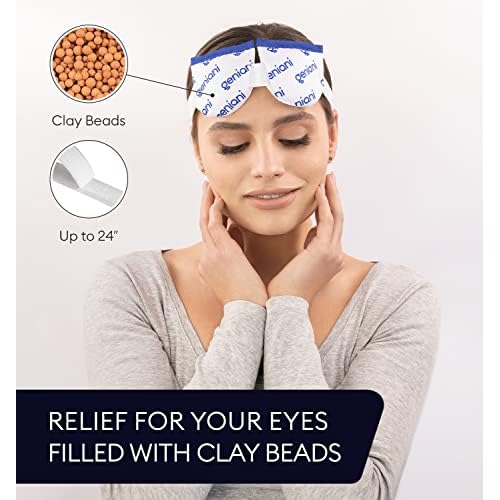 GENIANI Microwave Heated Warm Compress for Dry, Tired Eyes, Effective Moist Heat Eye Mask - (Pack of 1, White)
