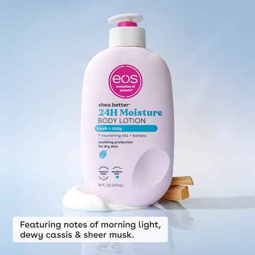 eos Shea Better Body Lotion, Fresh & Cozy, 24-Hour Moisture Skin Care, Lightweight & Non-Greasy, Natural Shea, Vegan, 16 fl oz