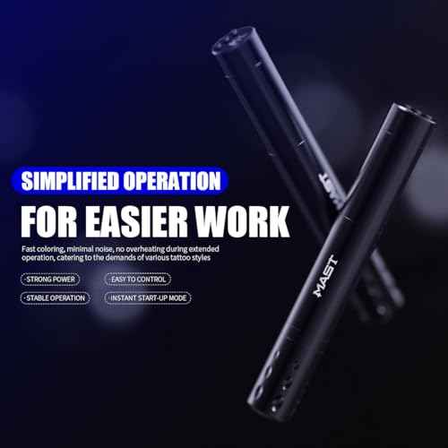 Mast Tour Fly Tattoo Gun Pen Wireless Machine Rotary Mcore-A Motor Thin Grip Rca Jack Digital Battery Power Supply (Pink)
