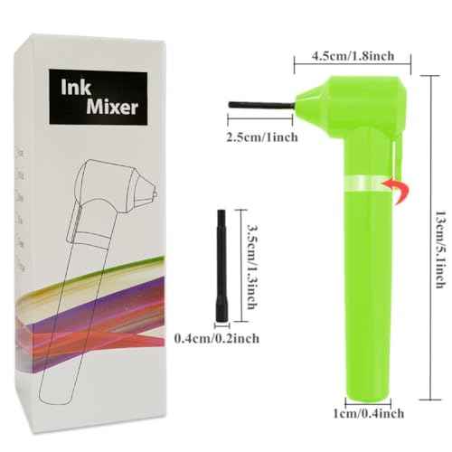 Tattoo Ink Mixer Pigment Makeup Electric Eyebrow Nail Color Supply Tool Agitator Machine 100 Mixing Sticks Set-Green