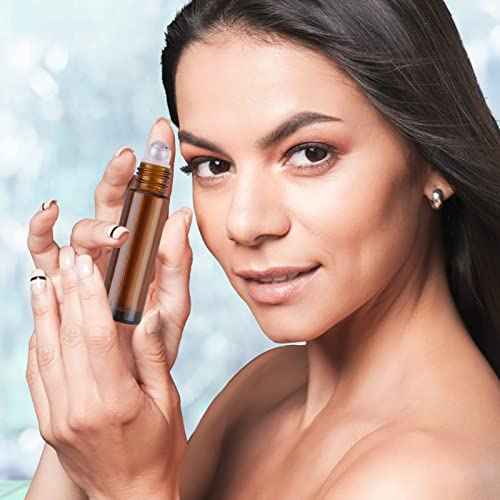 Essential Oil Roller Bottles, 24 Pack Hoa Kinh 10ml Empty Glass Amber Roller Bottles UV Protection with Stainless Steel Balls