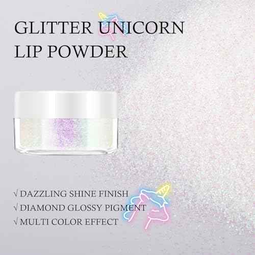 KYDA 3 Colors Glitter Lip Kit, Diamond Metllic High Pigmented Powder for Lips Cosmetics, Glitter Lips Makeup,with Lip Primer and Brush, Long Wear-Set D