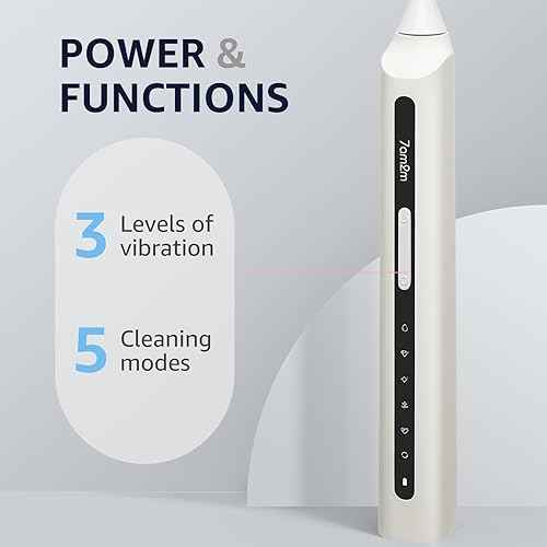 7AM2M Sonic Electric Toothbrush, High Power Rechargeable Toothbrushes, with 8 Brush Heads for Adults and Kids, 15 Adjustable Modes, Built-in 2-Minute Smart Timer, 4 Hours Fast Charge(White)