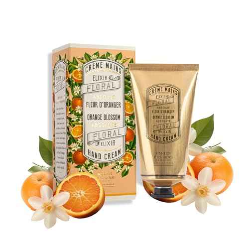 Panier des Sens - Hand Cream for Dry Cracked Hands - Orange Blossom Hand Lotion with Olive & Almond Oil - Vitamin E Skin Moisturizer with 96% Natural Ingredients - Made in France, 2.5 fl oz