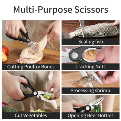 Stainless Steel Chef Knife Set with Kitchen Scissors - 2 Pieces