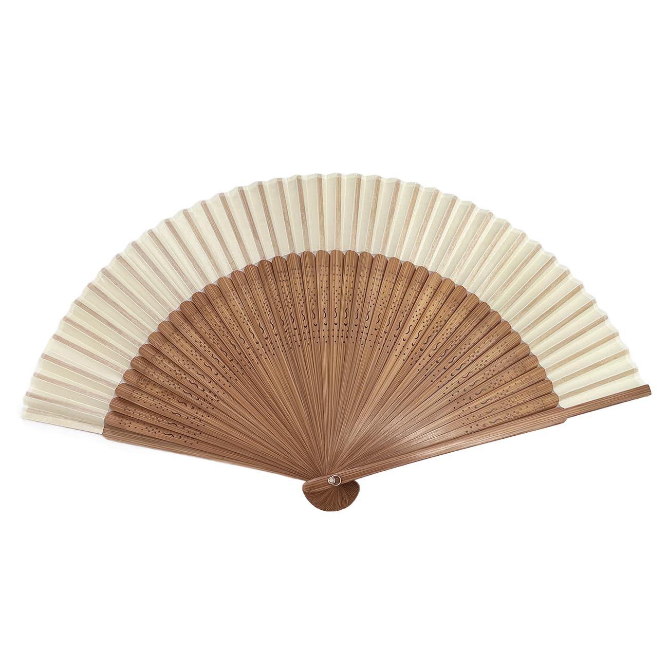 Elegant Bamboo Silk Handheld Fan - White Decorative Accessory