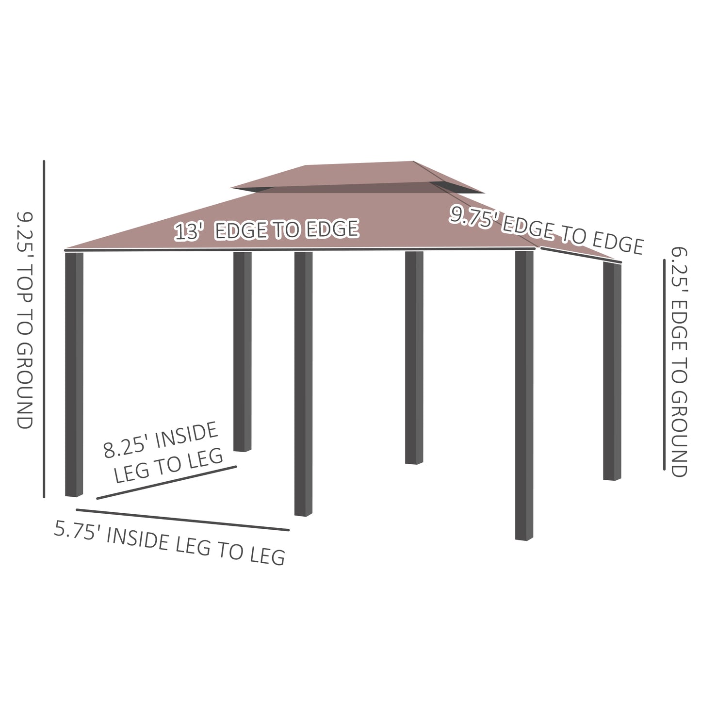 10x13 Outdoor Gazebo Canopy with Curtains and Vented Roof