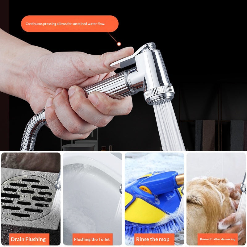 All-Copper Pressurized Shower Set with Four Functions - Chrome Finish