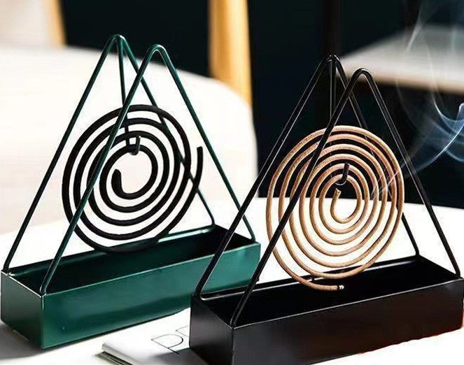 Triangle Mosquito Incense Holder for Insect Repellent - Black, Green Varieties