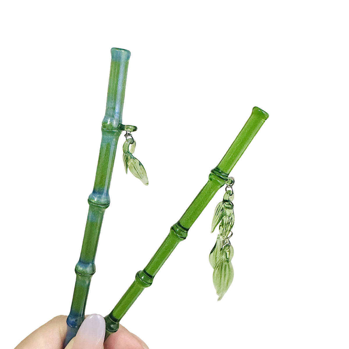 Glazed Bamboo Leaf Hairpin
