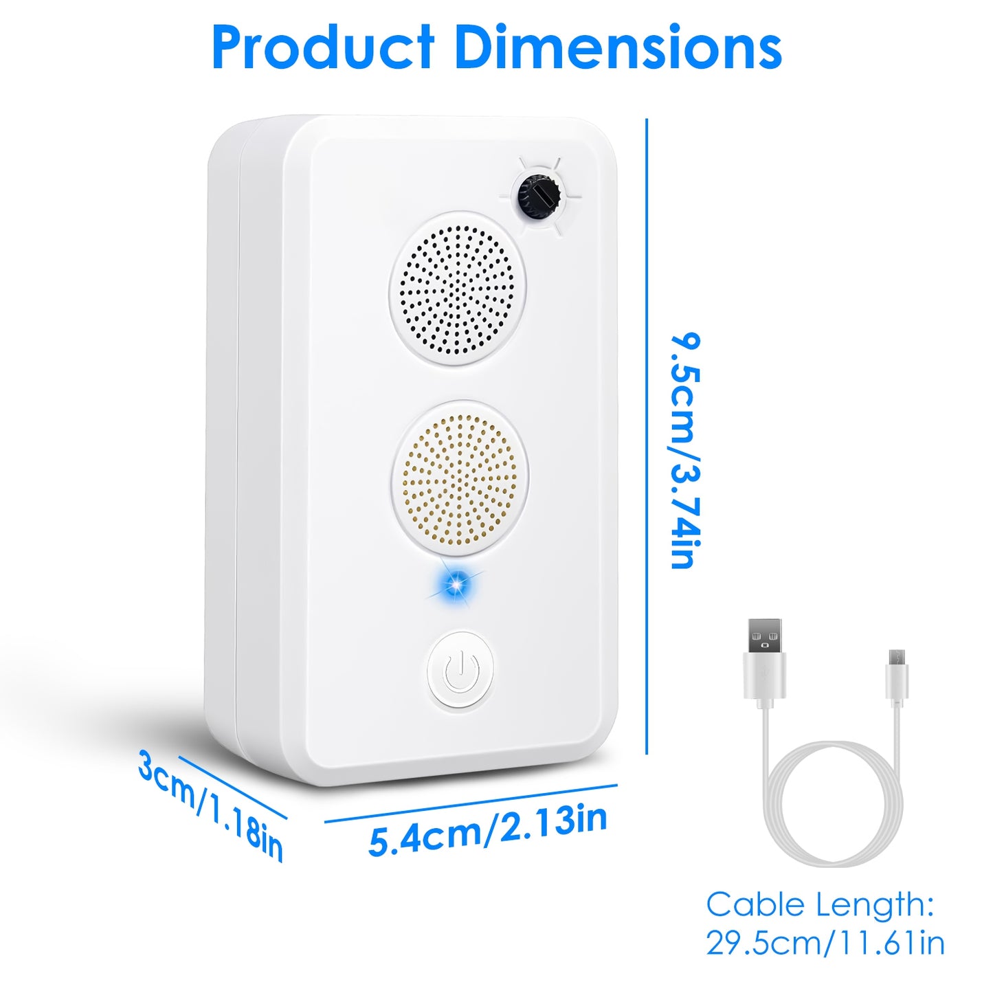 Rechargeable Ultrasonic Pest Repeller 2/4 Pack for Bats Mice Birds Indoor Outdoor