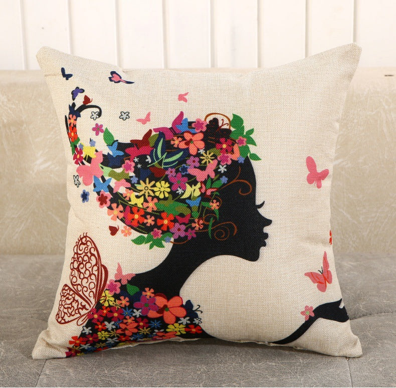 Decorative Cartoon Print Pillow Covers & Cushions for Sofa Bed Bedroom