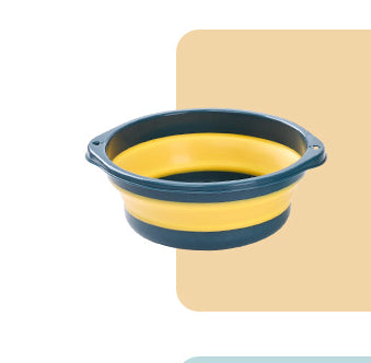 Foldable Foot Bath Basin with Massage Points - Blue & Yellow