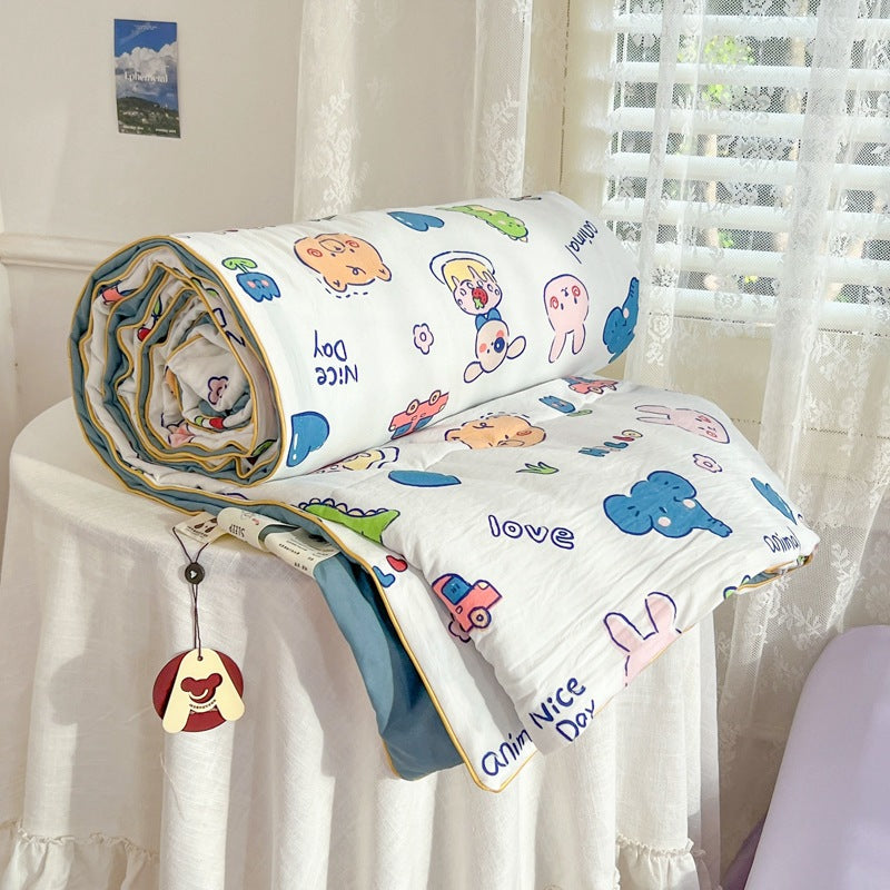 Summer Quilt with Soybean Fiber and Cotton Washable Bedding Set