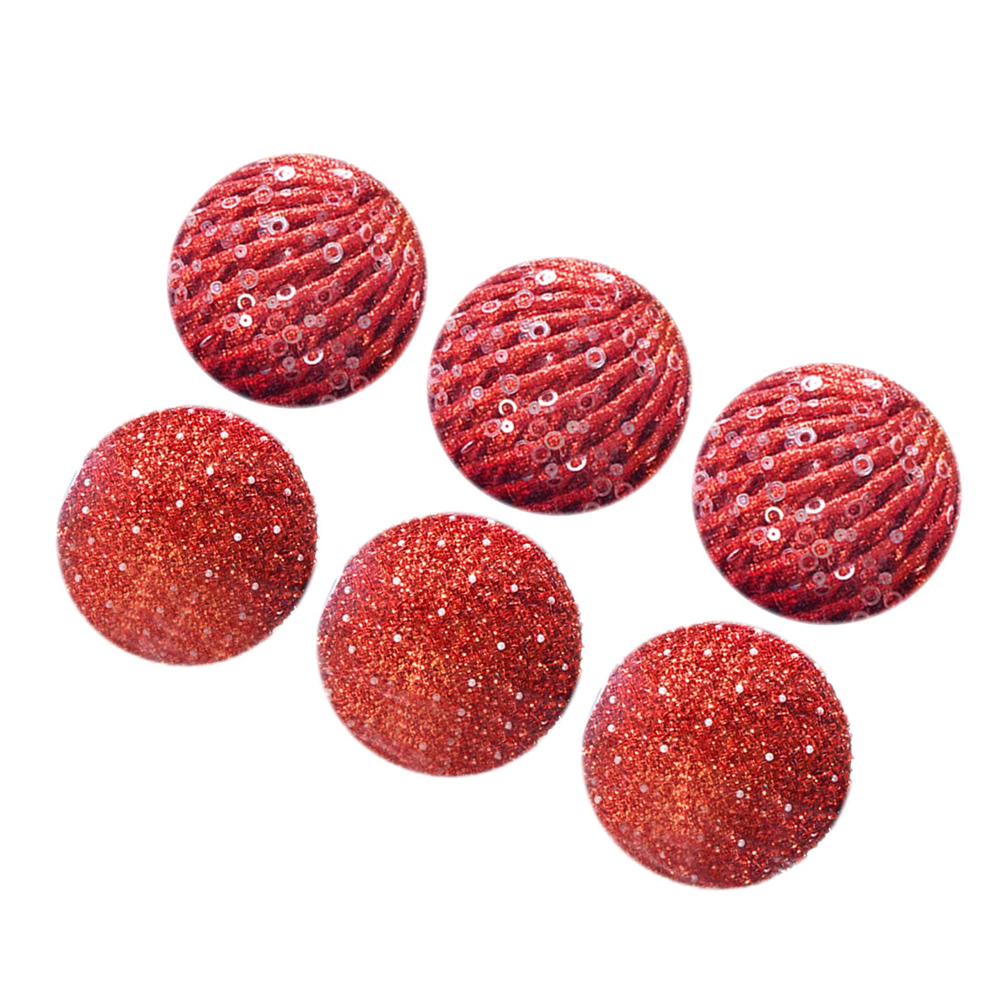 10cm Red Foam Xmas Tree Snowball Ornaments - 6 Pack