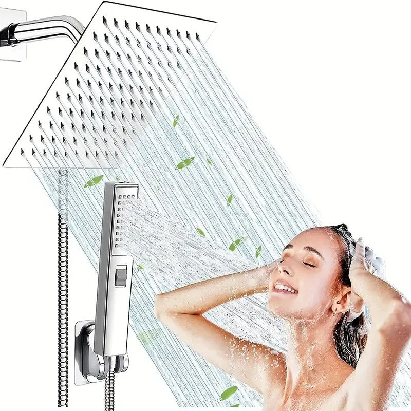 Pressurized Stainless Steel Shower Head Set with Multiple Spray Modes