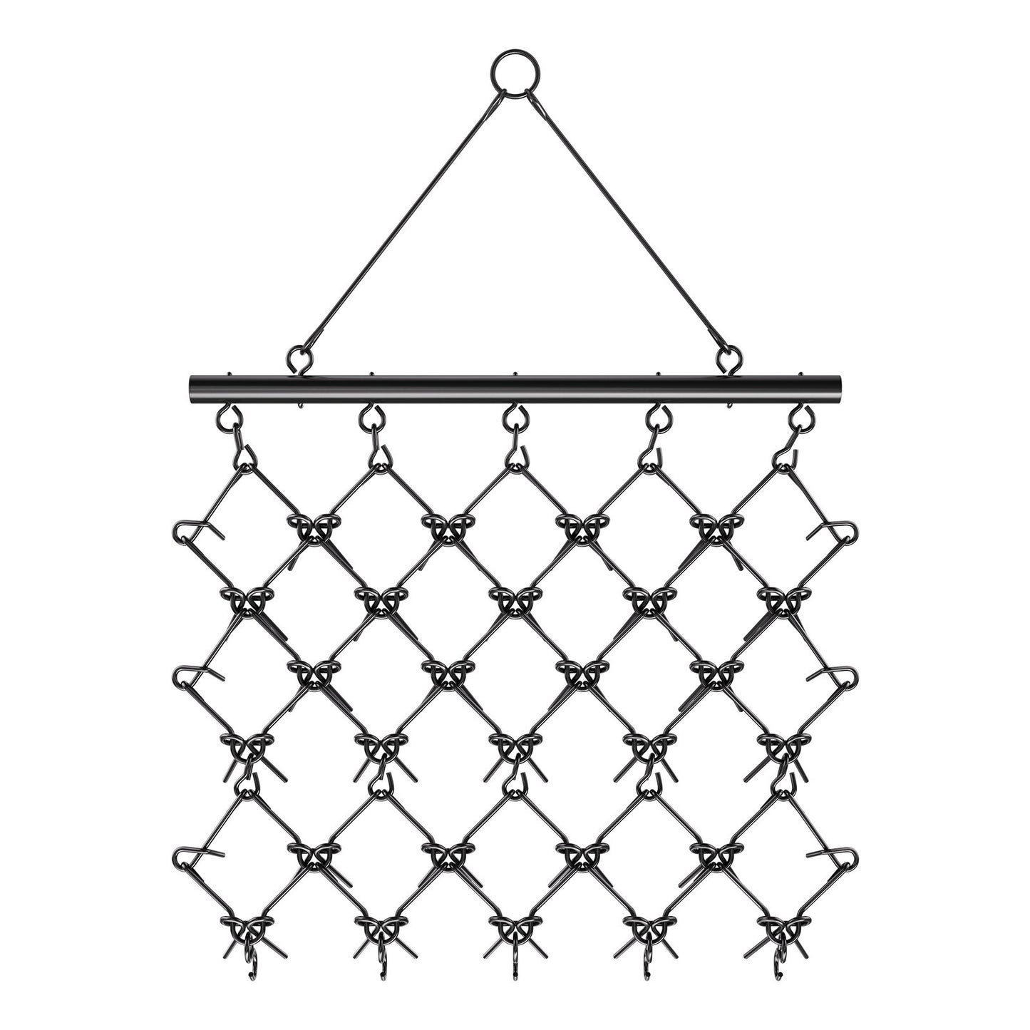 Heavy-Duty Chain Harrow for Land Leveling ATV Lawn Rake 5.8x4.8 ft Black
