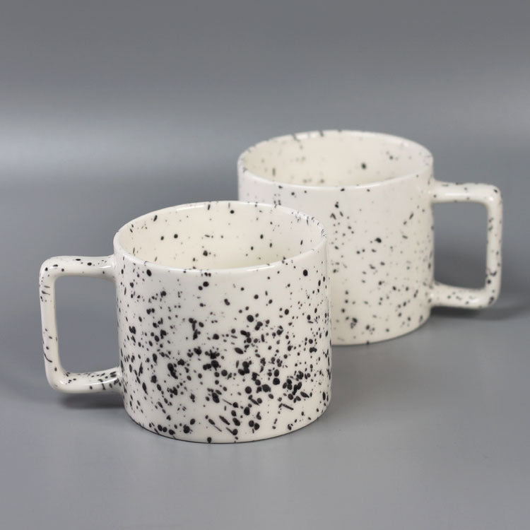 Retro Splash Ink Dot Ceramic Mug - Home Kitchen Drinkware