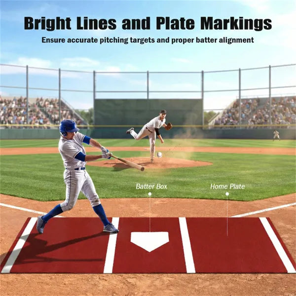 Softball Pitching Mat - 10ft x 3ft Training Aid for Indoor & Outdoor