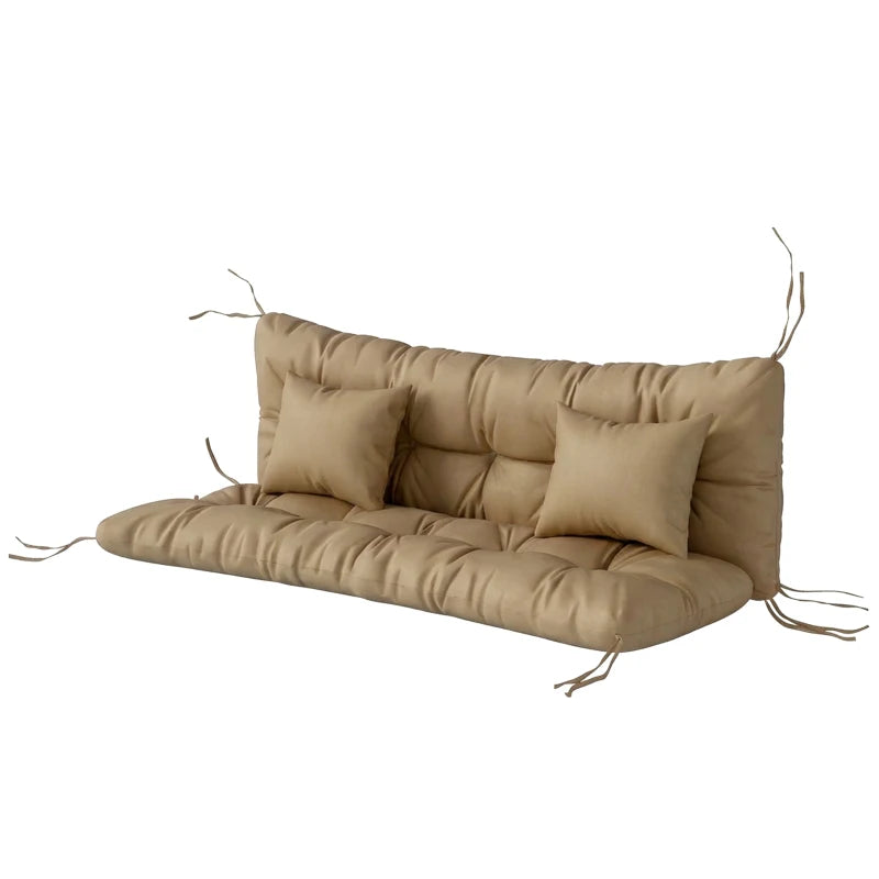 Tufted Outdoor Furniture Cushions Set - Khaki Seat & Back Pads