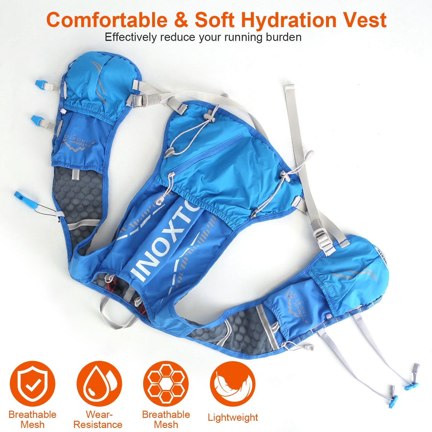 Hydration Vest Running Backpack with 1.5L Water Bladder - Adjustable Straps