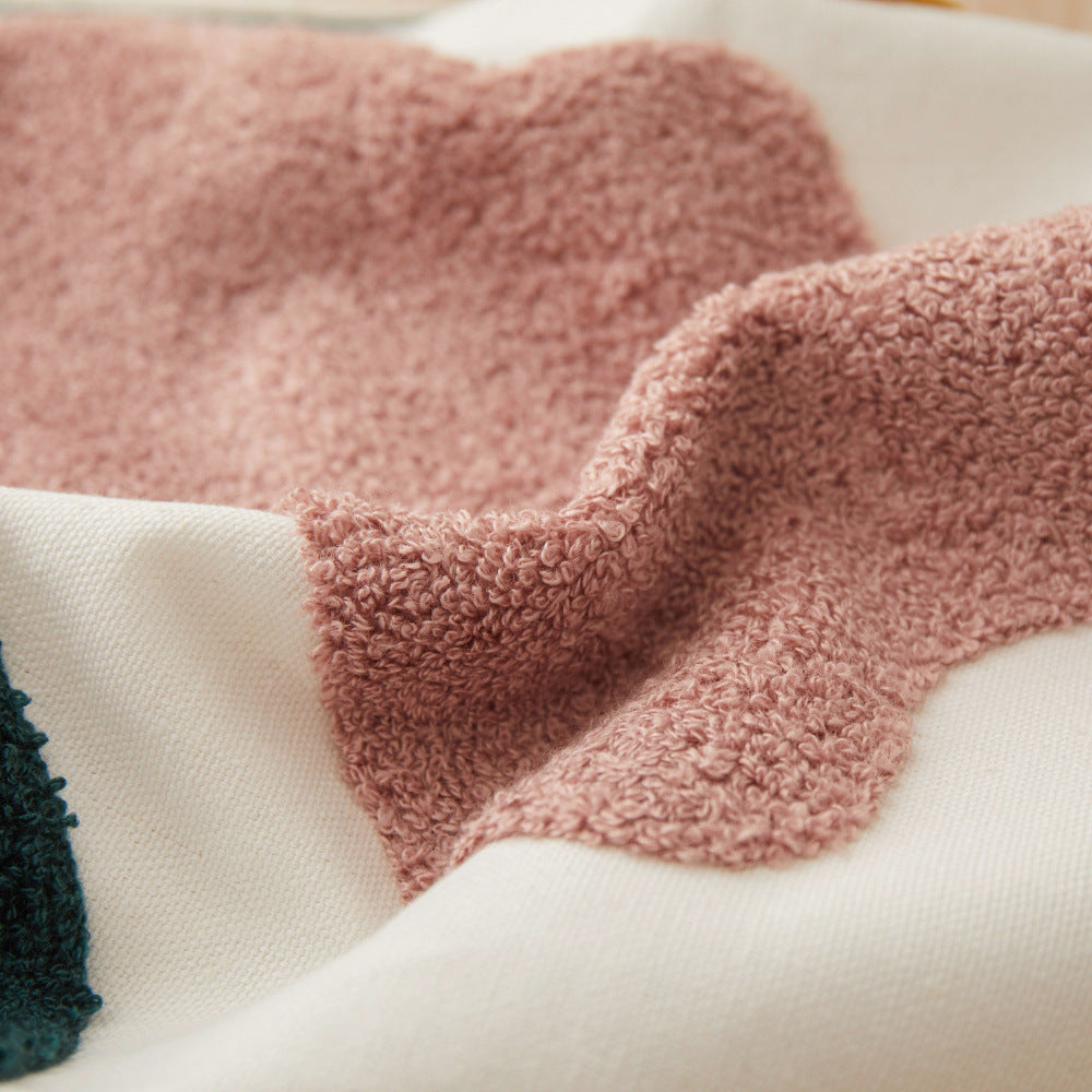 Cotton Embroidery Pillowcase Set - Morandi Seaweed Color Block Nordic Style