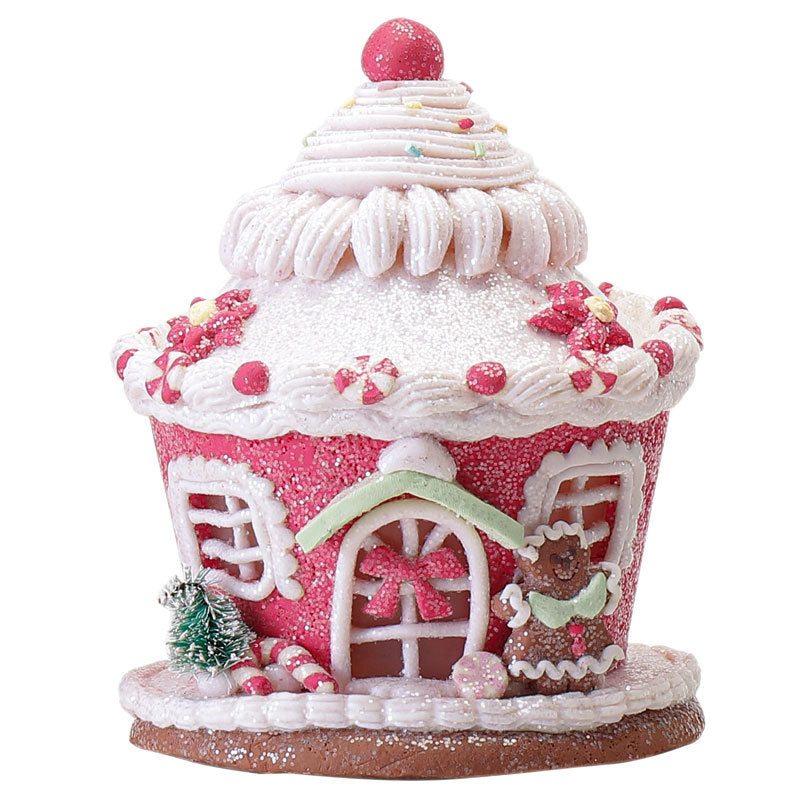 Christmas Decorations Polymer Clay Castle House Set - Pink, Green, Red & White Variants